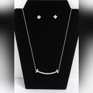 MOISSANITE Sterling Set Silver Necklace & EARRINGS